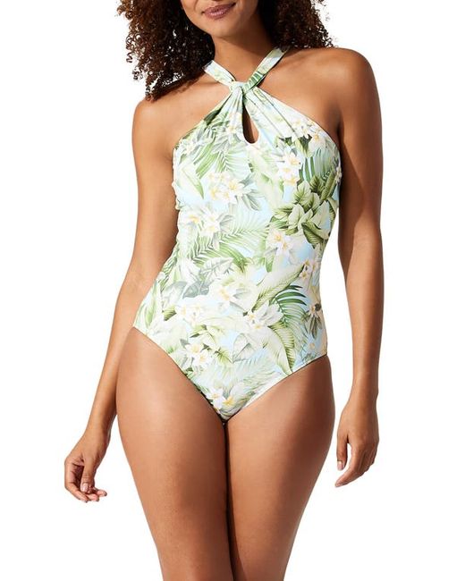 Tommy Bahama Paradise Fronds High Neck One-Piece Swimsuit