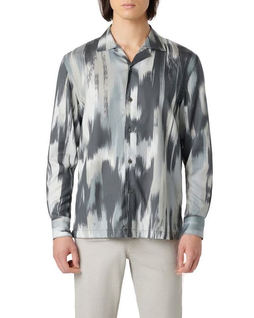 Bugatchi Julian Abstract Print Cotton Button-Up Camp Shirt