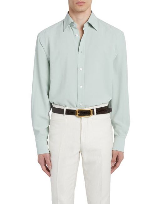 Tom Ford Slim Fit Silk Poplin Button-Up Shirt