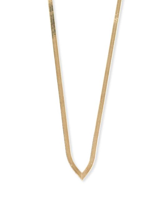 Argento Vivo Sterling Silver Herringbone Chain V-Necklace