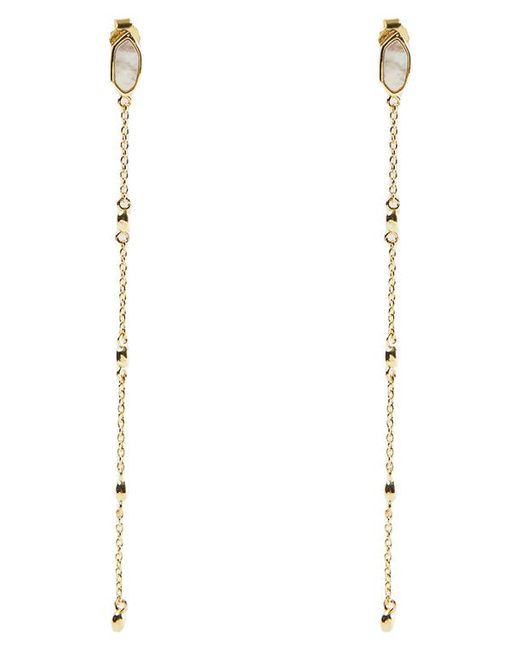 Argento Vivo Sterling Silver Mother-of-Pearl Station Chain Linear Drop Earrings