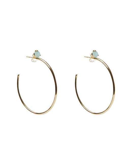 Argento Vivo Sterling Silver Semiprecious Stone Hoop Earrings