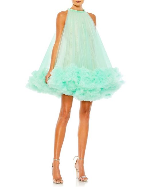 Mac Duggal Embellished Tulle Trapeze Cocktail Minidress