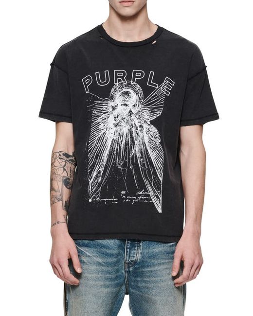 Purple Brand Distressed Cotton Graphic T-Shirt