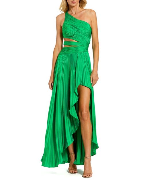Mac Duggal Pleated One-Shoulder Gown