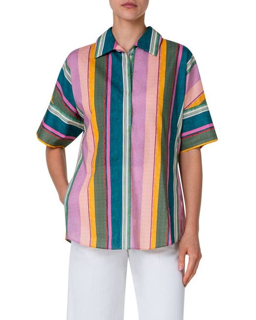 Akris Punto Stripe Dolman Sleeve Shirt