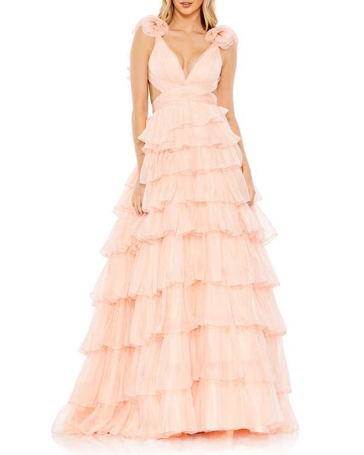 Mac Duggal Tiered Ruffle Tulle Gown