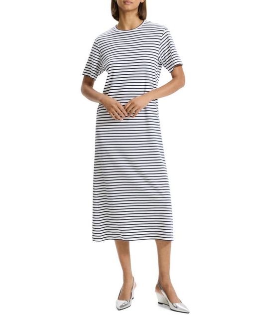 Theory Clint Stripe Cotton T-Shirt Dress