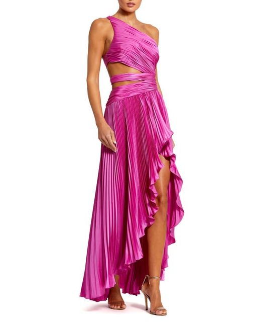 Mac Duggal Pleated One-Shoulder Gown