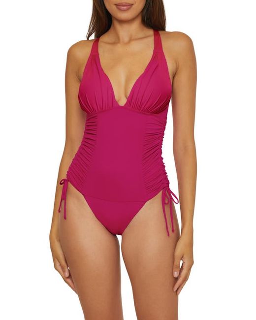 Soluna Shirred Cinched Tie One-Piece Swimsuit