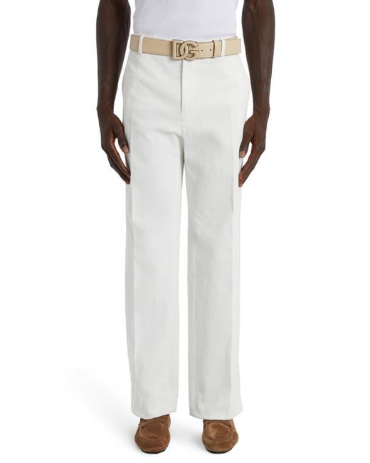 Dolce & Gabbana Crinkle Texture Stretch Cotton Blend Pants