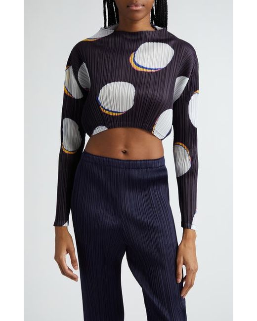 Pleats Please By Issey Miyake Bean Dots Pleated Crop Top