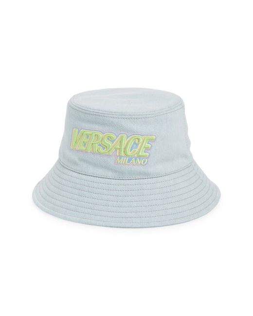 Versace Logo Denim Bucket Hat