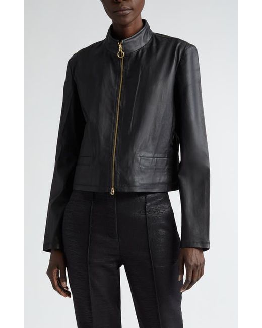 St. John Collection Stretch Leather Jacket