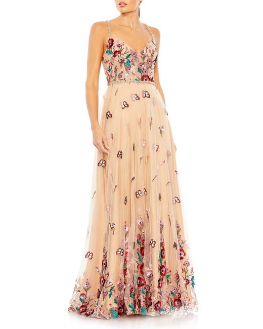 Mac Duggal Beaded Floral A-Line Gown