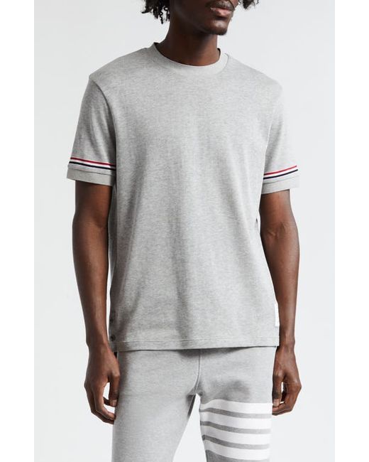 Thom Browne Stripe Sleeve Cotton T-Shirt