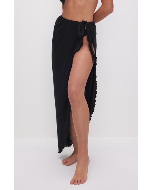 Good American Side Tie Mesh Cover-Up Skirt