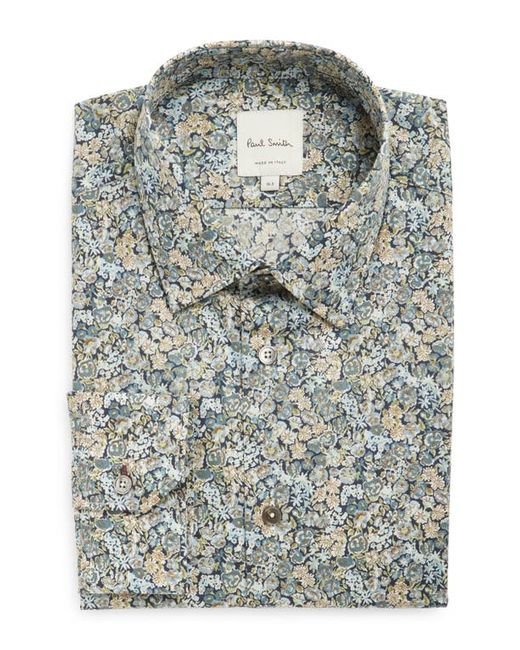 Paul Smith Tailored Fit Floral Cotton Dress Shirt