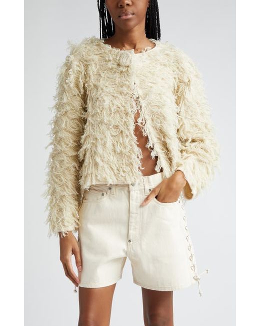 Stella McCartney Shaggy Linen Cotton Fringe Jacket