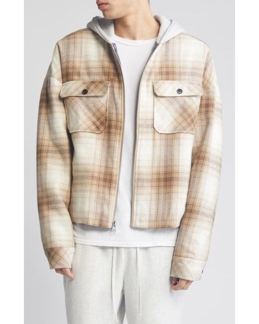 Elwood Oversize Plaid Flannel Hooded Zip Jacket