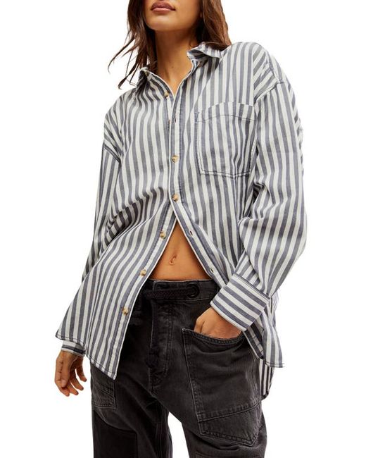 Free People Freddie Stripe Oversize Button-Up Shirt