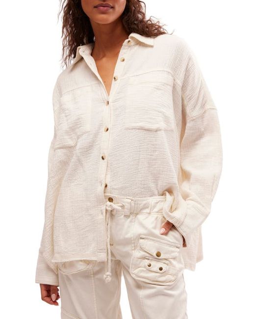 Free People Cardiff Cotton Gauze Button-Up Shirt