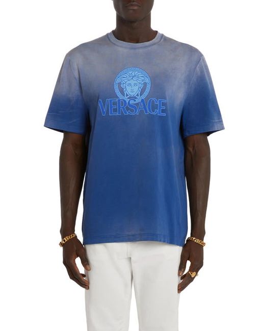 Versace Medusa Ombré Cotton Jersey Graphic T-Shirt