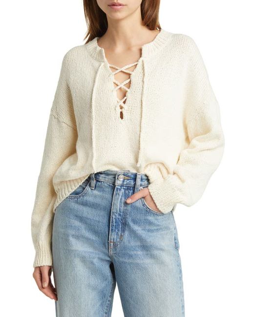 The Great . The Lace-Up Cotton Sweater