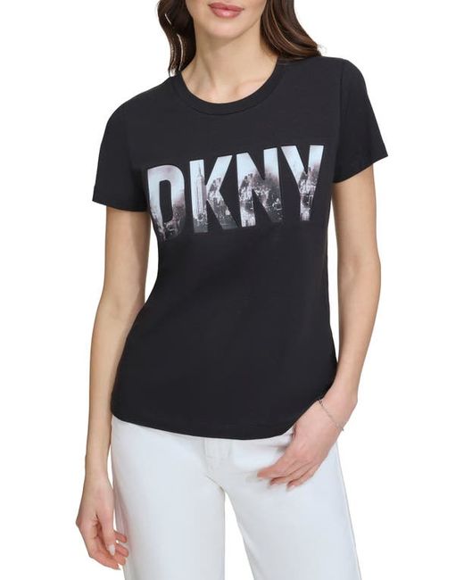 Dkny Soho Logo Cotton Blend Graphic T-Shirt