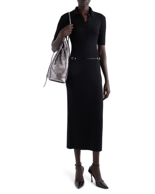 Givenchy Belted Wool Polo Midi Dress