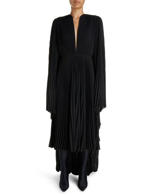 Balenciaga Pleated Long Sleeve Caftan Dress