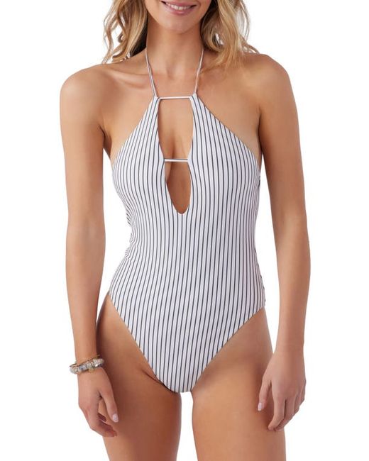 O'Neill Santa Cruz Saltwater Essentials Stripe One-Piece Swimsuit