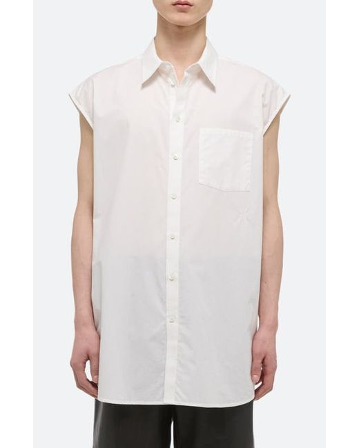 Helmut Lang Gender Inclusive Sleeveless Cotton Button-Up Shirt