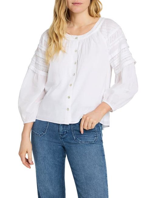 Faherty Enna Lace Inset Organic Cotton Top