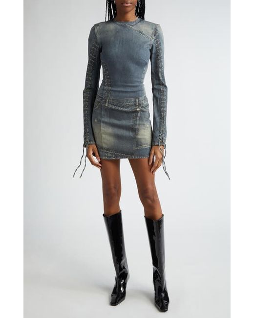 Acne Studios Deanna Trompe lOeil Long Sleeve Knit Minidress