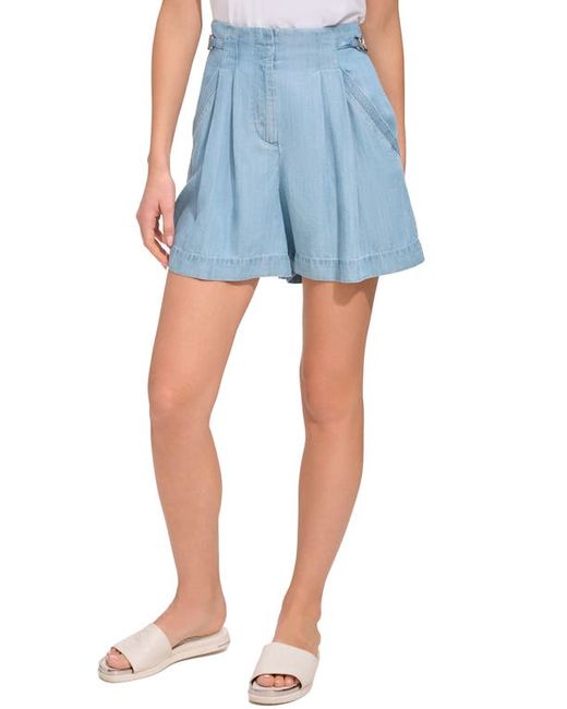 Dkny Pleated Linen Shorts