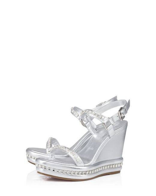 Christian Louboutin Pyrastrass Crystal Embellished Wedge Sandal