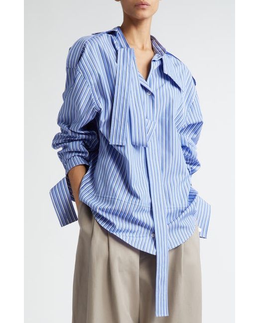 Meryll Rogge Stripe Deconstructed Button-Up Shirt