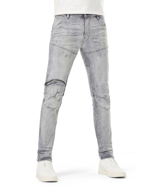 G-Star 5620 3D Zip Knee Distressed Skinny Jeans