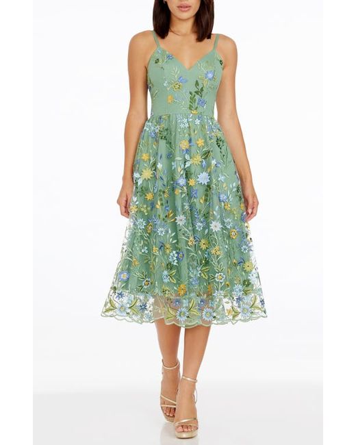 Dress the population Maren Floral Embroidery Cocktail Dress