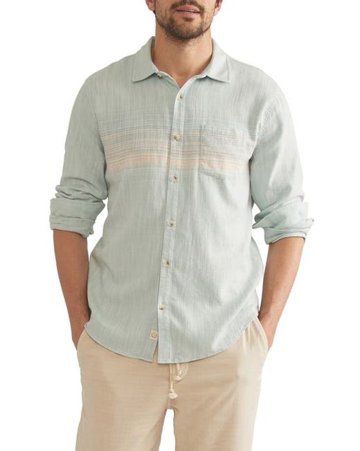 Marine Layer Stripe Button-Up Shirt Blue