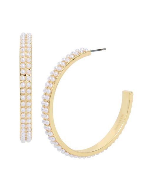 AllSaints Imitation Pearl Hoop Earrings Pearl/Gold