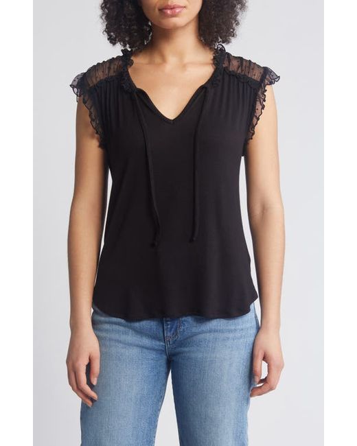 Loveappella Point dEsprit Ruffle Knit Top