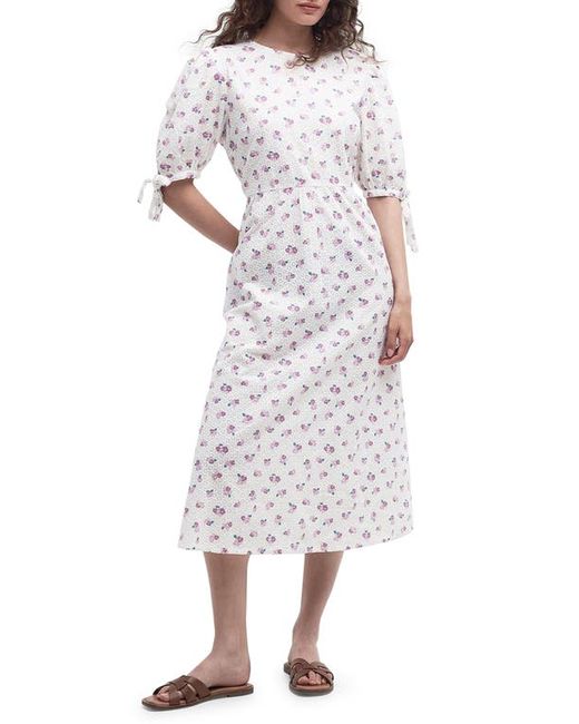 Barbour Goodleigh Floral Puff Sleeve Cotton Midi Dress