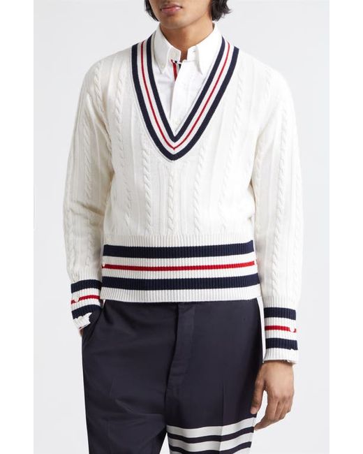 Thom Browne Aran Cable Stitch Cashmere Sweater