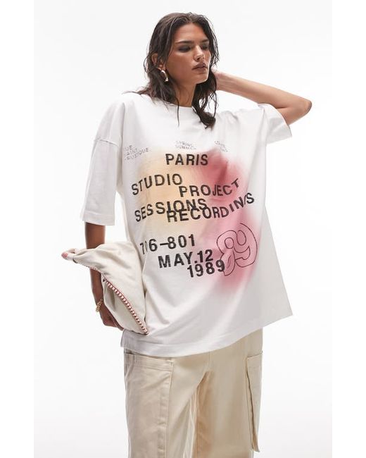 TopShop Paris Oversize Graphic T-Shirt