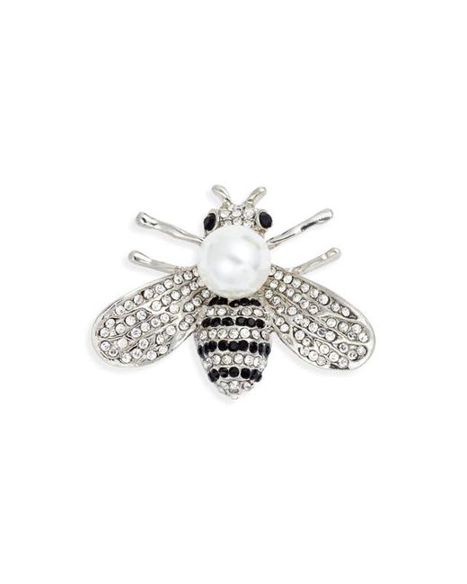 Clifton Wilson Crystal Imitation Pearl Bee Lapel Pin