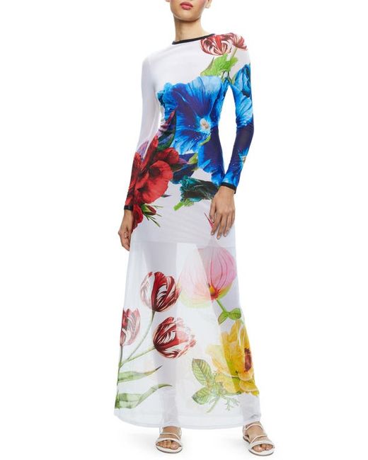 Alice + Olivia Delora Long Sleeve Maxi Dress