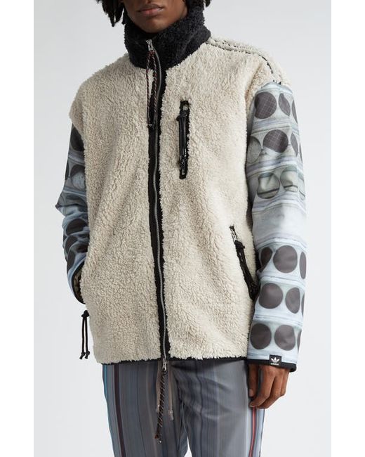 Adidas x Song For the Mute x Song for the Mute Recycled Polyester Fleece Jacket Beige/Black Multi