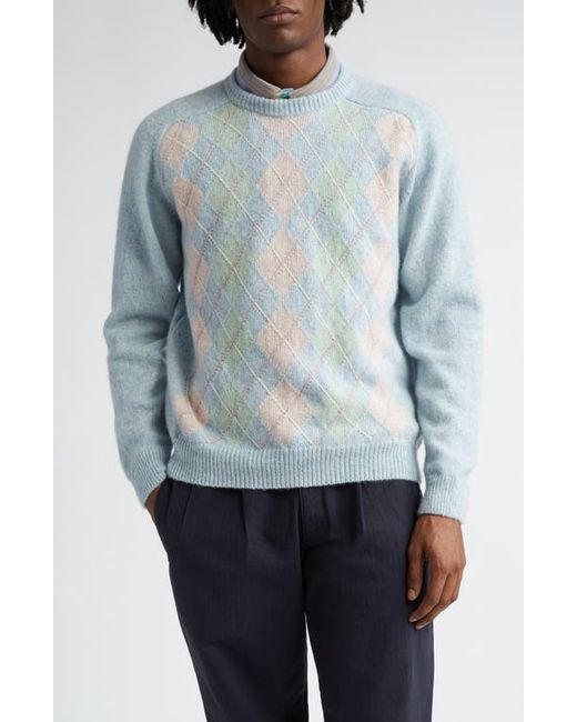 Noah NYC Pastel Argyle Shetland Wool Sweater